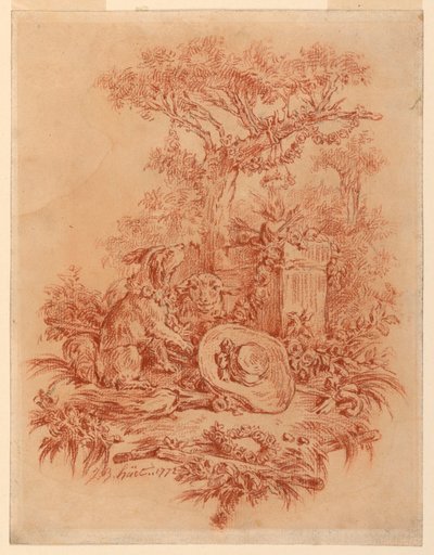 Teckning, Pastorale, 1772 av Jean Baptiste Huet