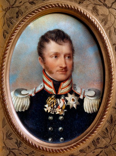 Fredrik Vilhelm III av Preussen - "" Porträtt av Fredrik Vilhelm III av Preussen (1770-1840) Kung av Preussen"" Målning av Johannes Döparen Isabey (1767-1855) 1800-talet av Jean Baptiste Isabey