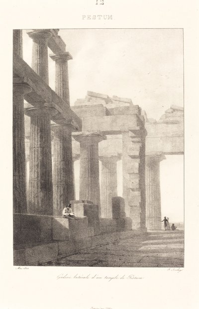 Sidogalleri av ett tempel i Paestum av Jean Baptiste Isabey