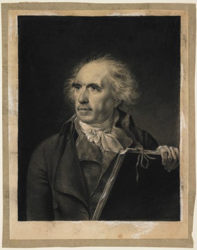Porträtt av Hubert Robert, ca 1798-99 (svart och vit krita) av Jean Baptiste Isabey