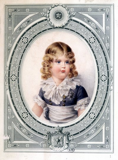 Porträtt av kungen av Rom (Napoleon II), son till kejsar Napoleon I (1769-1821) - av Isabey, tidigt 1800-tal. av Jean Baptiste Isabey