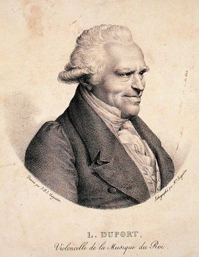 Jean-Louis Duport (1749-1819) graverad av Madame Augustin (litho) av Jean Baptiste Jacques (after) Augustin