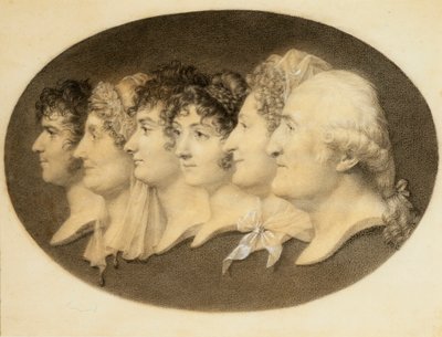 Profil Porträtt av Augustin och hans familj av Jean Baptiste Jacques Augustin