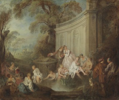 Badande i en park av Jean Baptiste Joseph Pater