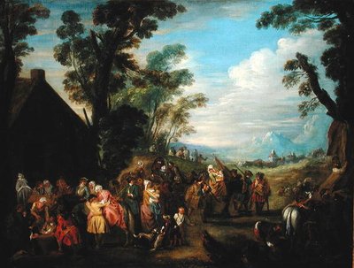 Lämnar för kriget av Jean Baptiste Joseph attr. to Pater