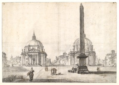 Piazza del Popolo, Rom av Jean Baptiste Lallemand