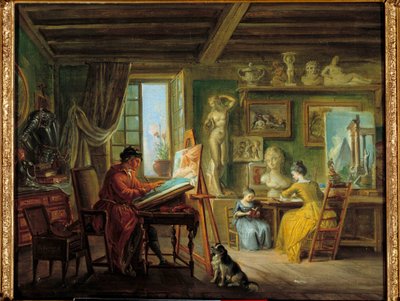 Målarens verkstad Målning av Jean Baptiste Lallemand (1710-1803) 1700-talets Dijon, Museum of Fine Arts av Jean Baptiste Lallemand