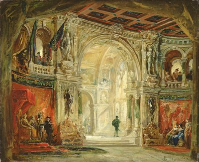 Hamlet, akt I, 1884 av Jean Baptiste Lavastre