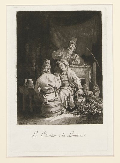 La vertu au cabaret (The Virtue in the Cabaret) och Le charretier et la laitiere (The Carter and the Dairywoman) av Jean Baptiste Le Prince