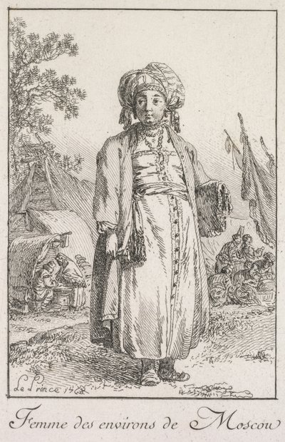 Kvinna från Moskvas förorter, 1768. av Jean Baptiste Le Prince