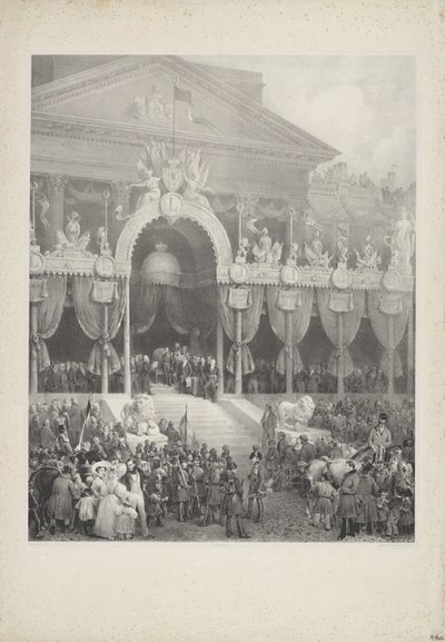 Invigning av Leopold I som kung av belgarna, 1831 av Jean Baptiste Madou