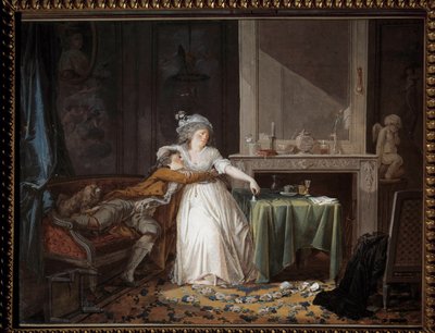 Den trasiga koppen. Målning av Jean Baptiste Mallet (1759-1835) av Jean Baptiste Mallet