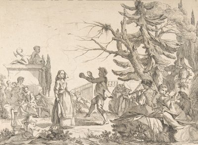 Improviserad dans Den improviserade balen, 1742. av Jean Baptiste Marie Pierre