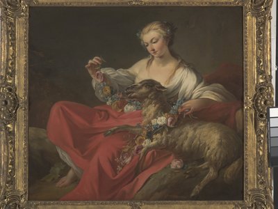 Favoritlammet (Le Mouton Favori) (olja på duk) av Jean Baptiste Marie Pierre
