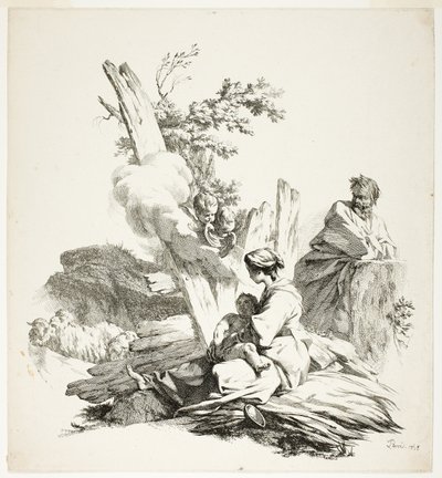 Flykten till Egypten av Jean Baptiste Marie Pierre