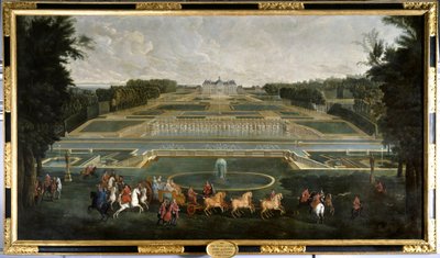 Marie Lescszinska, Frankrikes drottning (1703-1768) (Leczinska, Lescszinka, Leszinka) i trädgårdarna på slottet Vaux Le Vicomte (Vaux-Le-Vicomte) Målning av Jean Baptiste Martin (1659-1735) 1728 Chateau De Vaux Le Du såg det. - Marie Lescszinska, drottning av Jean Baptiste Martin
