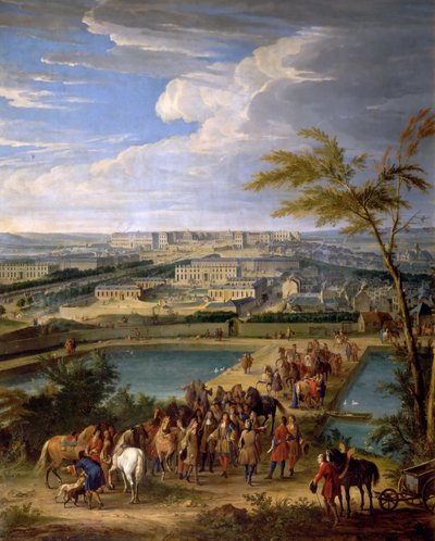 Utsikt över staden och slottet i Versailles, sett från Montbauron-kullen av Jean Baptiste Martin