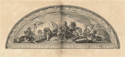 Spanien Hangare av Salon de la Guerre framför Galleriet (Spanien, Center of the Salon of War Mittemot Galleriet) [pl. 38] av Jean Baptiste Masse