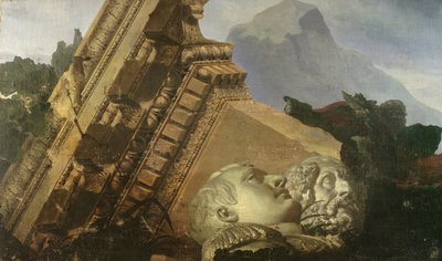 Time Showing the Destruction it brings, studera för tak i Louvren av Jean Baptiste Mauzaisse