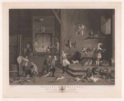 Köksscen med öppen spis Teniers