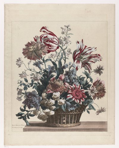 Korg med blommor Bloemenmand av Jean Baptiste Monnoyer
