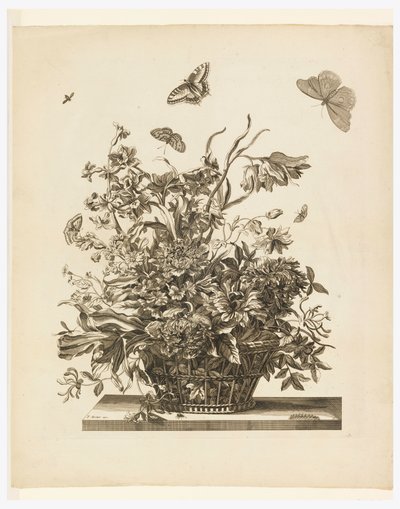 Tallrik 10, från serien Blommor i en korg av Jean Baptiste Monnoyer