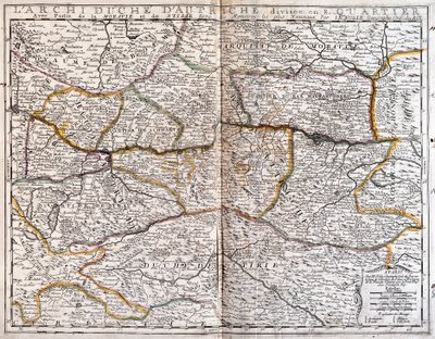 Karta över Österrike (gravyr av Jean Baptiste Nolin