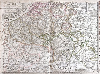 Karta över Belgien (gravyr av Jean Baptiste Nolin
