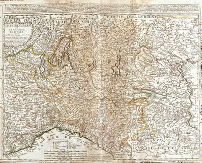Karta över Lombardiet (Italien) (Gravering av Jean Baptiste Nolin