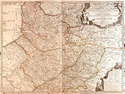 Karta över Picardie (Frankrike) av Jean Baptiste Nolin