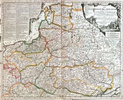 Karta över Polen och Litauen (gravyr av Jean Baptiste Nolin