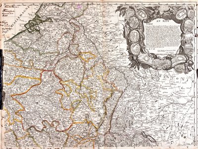 Karta över hertigdömet Luxemburg, Champagne och hertigdömet Lorraine (gravyr av Jean Baptiste Nolin