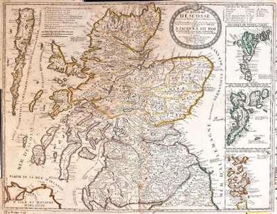 Karta över kungariket Skottland, under James II:s regeringstid av Jean Baptiste Nolin