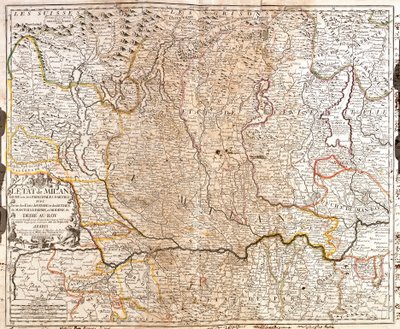 Karta över området Milano (Italien) (Gravering av Jean Baptiste Nolin