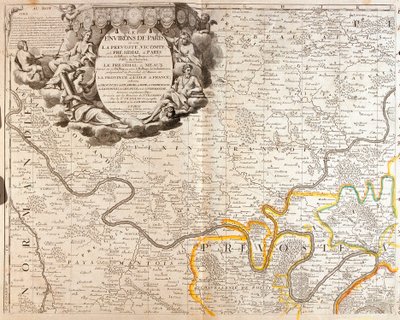 Karta över nordvästra Ile de France av Jean Baptiste Nolin