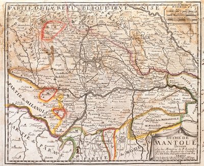 Karta över provinsen Mantova (Italien) (gravyr av Jean Baptiste Nolin