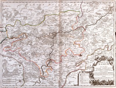 Karta över provinsen Namur (Belgien) (gravyr av Jean Baptiste Nolin