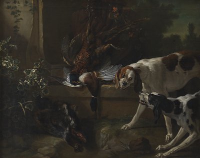 Hundar med vildfågel och vilt av Jean Baptiste Oudry