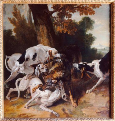 J. – B. Oudry, L’hallali du loup (Wolfsjagd) av Jean Baptiste Oudry
