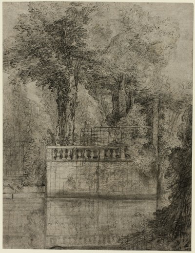 Gitterarbete och reflekterande pool på Arcueil av Jean Baptiste Oudry