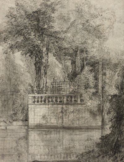Gallerarbete och reflekterande pool vid Arcueil, 1744-47 av Jean Baptiste Oudry
