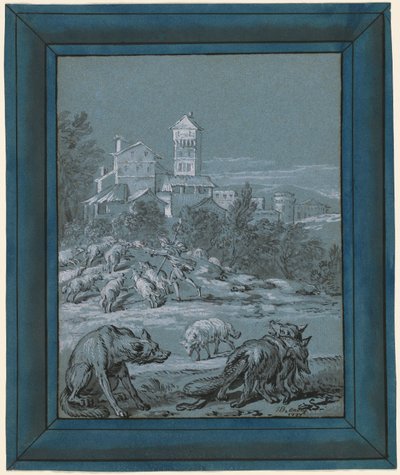 Vargen och räven av Jean Baptiste Oudry