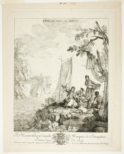 Vy över Dieppes hamn av Jean Baptiste Oudry