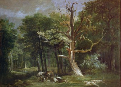 Vargjakt i skogen Saint-Germain, 1748 av Jean Baptiste Oudry