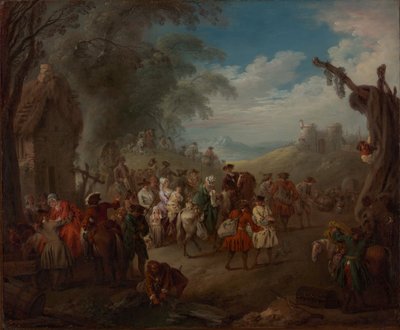Trupper på mars, ca. 1725. av Jean Baptiste Pater