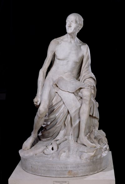 Sittande staty av Voltaire (1694-1778) 1776 (marmor) av Jean Baptiste Pigalle