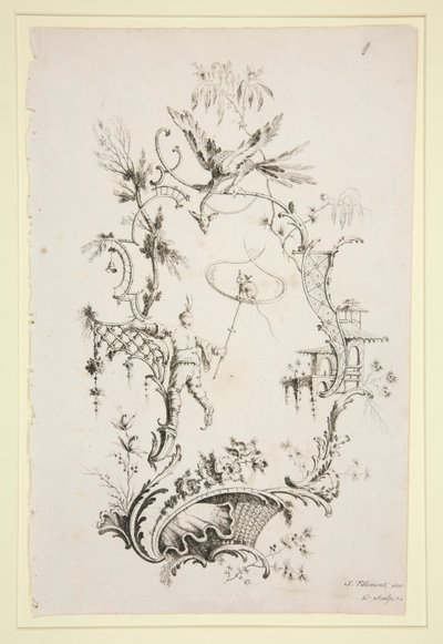 Bok med kinesiska ornament, 6 ark av Jean Baptiste Pillement