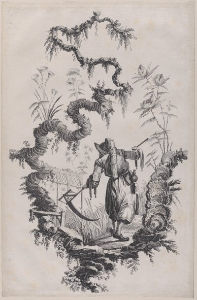 Chinoiserie prydnadstryck, 1755. av Jean Baptiste Pillement