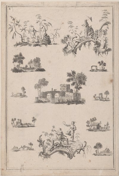 Chinoiserie Ornaments, ca. 1770. av Jean Baptiste Pillement