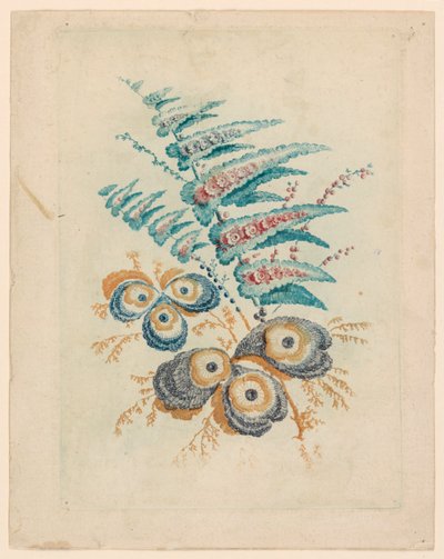 Fantastiskt blommotiv från Nouvelle Suitete de Cahiers de Fleurs Idéales av Jean Baptiste Pillement